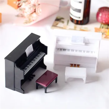 Papusa pian Păpuși pian casa papusa OB11 mini mobilier bjd model de păpușă, pianină, și bancă, scenă de fotografiere elemente de recuzită