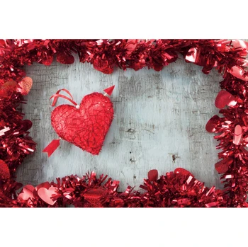 Laeacco Roșu Dragoste Inima Panglici de Perete de Epocă Ziua Îndrăgostiților Decor Petrecere Fotografice Fundal Fotografie fundal Photostudio
