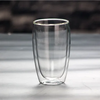 80 350ml Transparent Izolație de sticlă ceașcă de cafea cu lapte whisky, ceai, bere dublu rezistent la căldură cocktail Vodka vin cana Drinkware