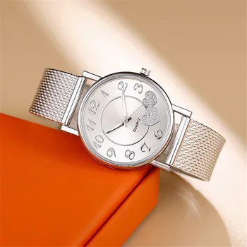 Femei de moda Ceasuri Doamnelor Ceas de Argint Inima Dial Silicon Plasă de Curea Încheietura Ceas Reloj Mujer Montre Femme Femei Ceas 2021